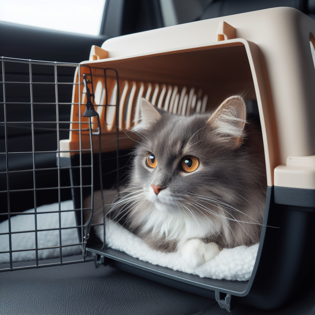 zdjęcie kota w transporterze
